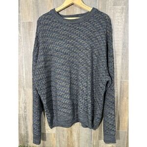 Towncraft Sweater‎ XL Gray Green Brown Geometric Knit Pullover Acrylic Retro